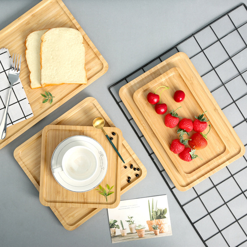 Wooden Pastry Bread Plate Breakfast Fruit Wooden Plate