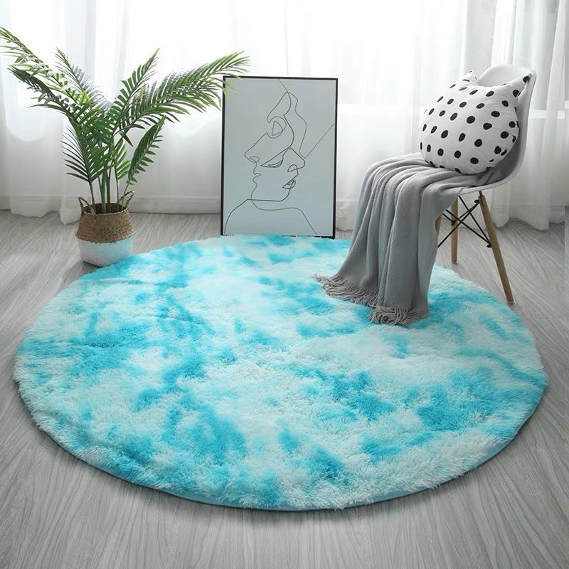 Round Long Hair Tie-dye Carpet Yoga Mat