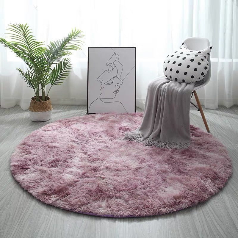 Round Long Hair Tie-dye Carpet Yoga Mat