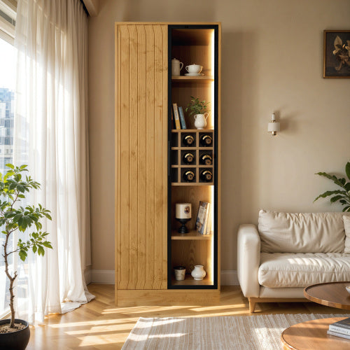 Wooden Storage Cabinet with Light