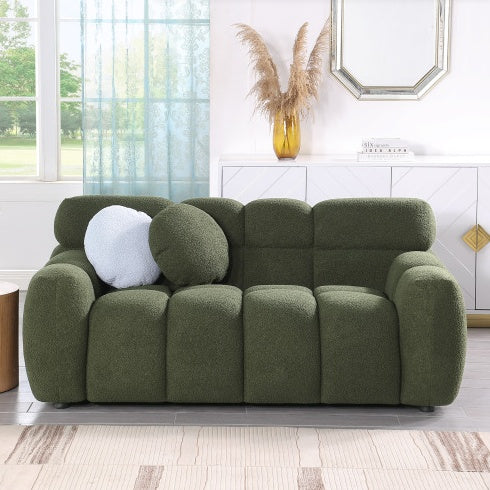 Light Brown Bouclé 2-Seater Sofa