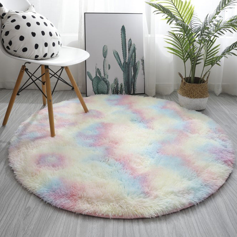 Round Long Hair Tie-dye Carpet Yoga Mat