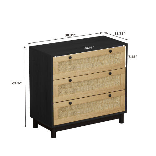 3-Drawer Rope Woven Storage Cabinet