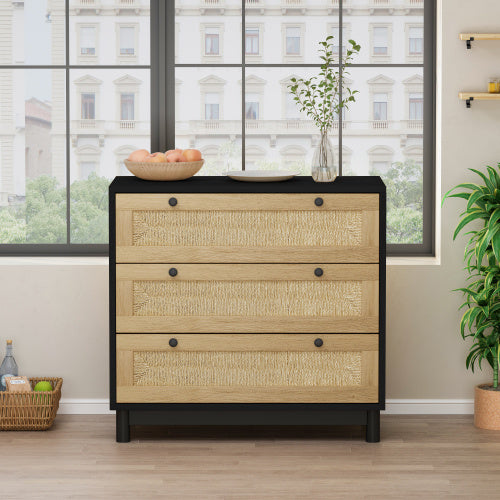 3-Drawer Rope Woven Storage Cabinet