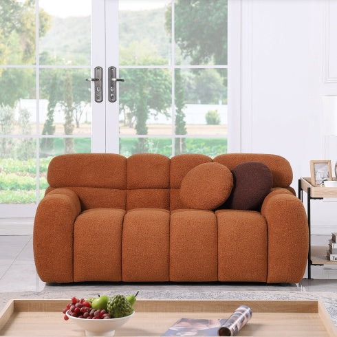 Light Brown Bouclé 2-Seater Sofa